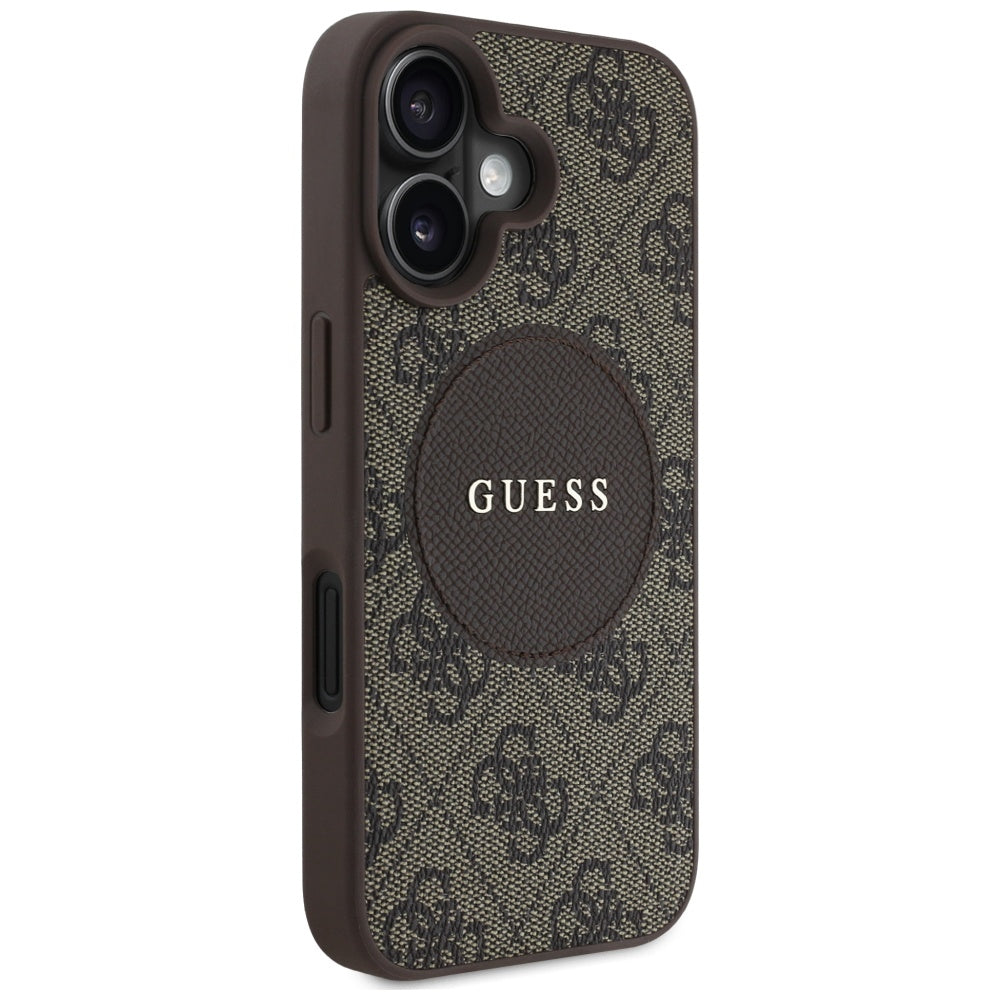 MagSafe cover til Apple iPhone 16, Guess, 4G Circle Classic Logo, Brun