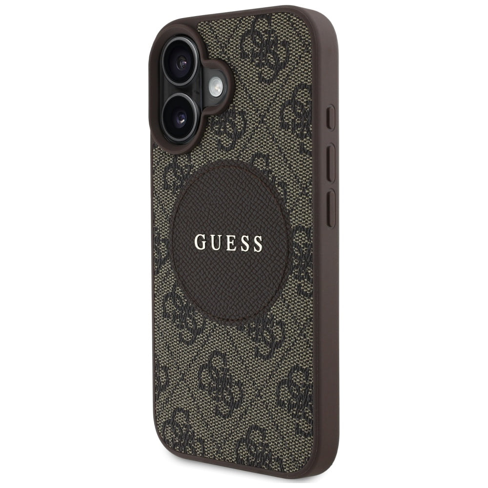 MagSafe cover til Apple iPhone 16, Guess, 4G Circle Classic Logo, Brun