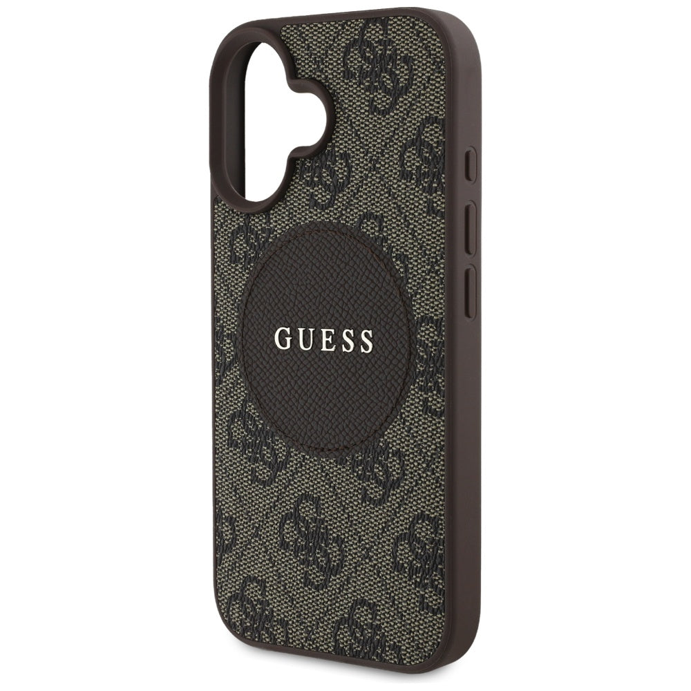 MagSafe cover til Apple iPhone 16, Guess, 4G Circle Classic Logo, Brun