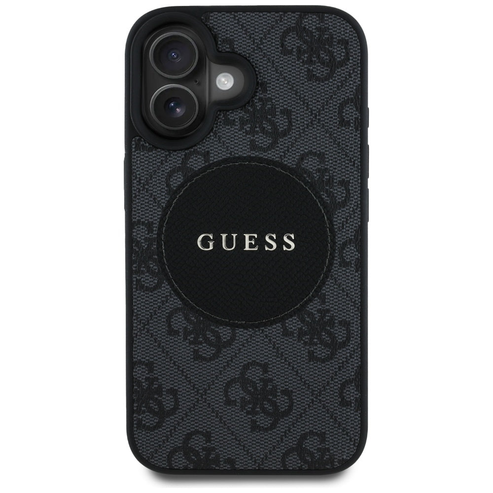MagSafe cover til Apple iPhone 16, Guess, 4G Circle Classic Logo, Sort