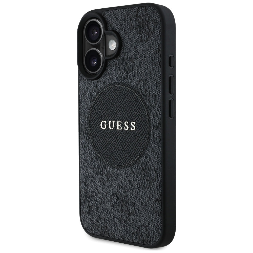 MagSafe cover til Apple iPhone 16, Guess, 4G Circle Classic Logo, Sort