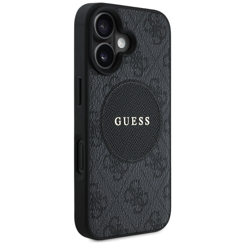 MagSafe cover til Apple iPhone 16, Guess, 4G Circle Classic Logo, Sort