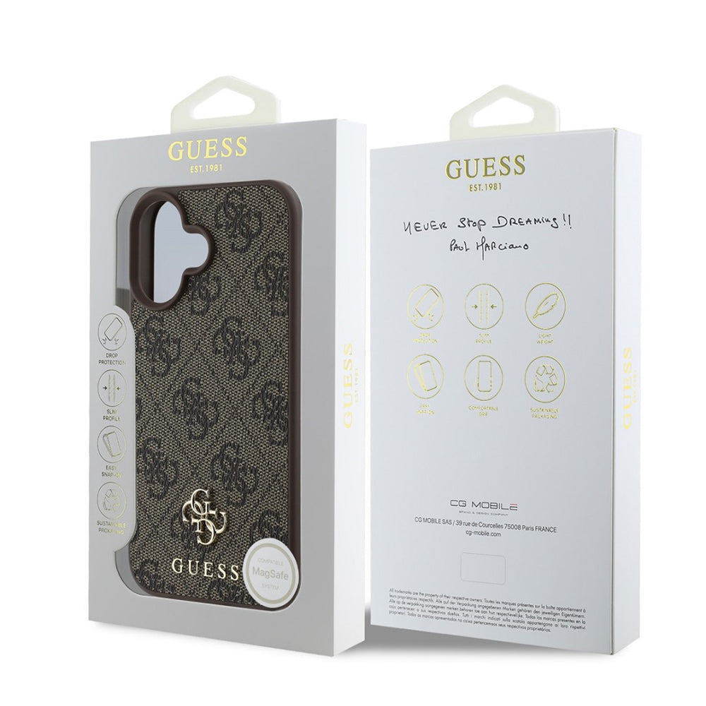 MagSafe cover til Apple iPhone 16, Guess, 4G Classic, Brun