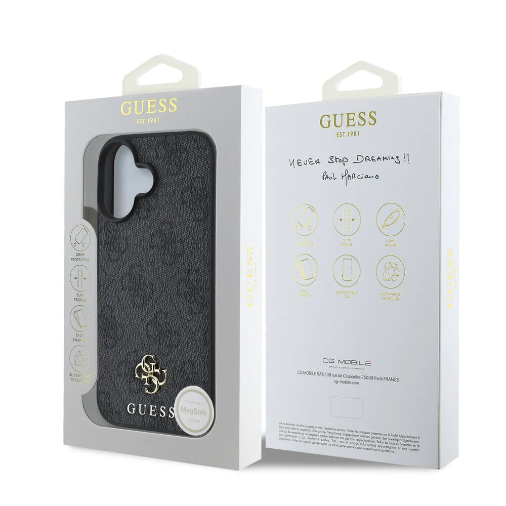 MagSafe cover til Apple iPhone 16, Guess, 4G Classic, Sort