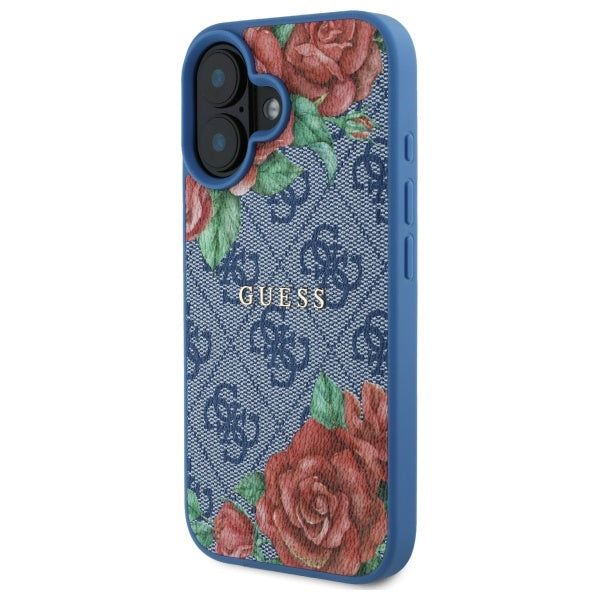 MagSafe cover til Apple iPhone 16, Guess, 4G Flowers Print, Blå