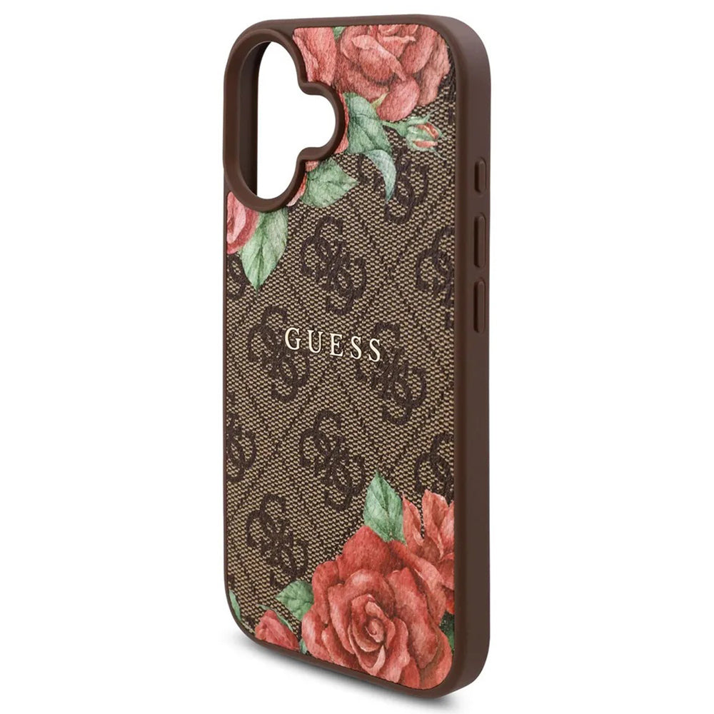 MagSafe cover til Apple iPhone 16, Guess, 4G Flowers Print, Brun