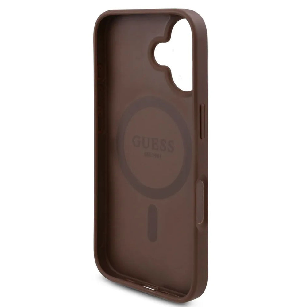 MagSafe cover til Apple iPhone 16, Guess, 4G Flowers Print, Brun