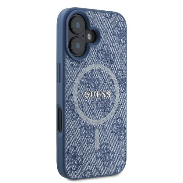 MagSafe cover til Apple iPhone 16, Guess, 4G Ring Classic Logo, Blå