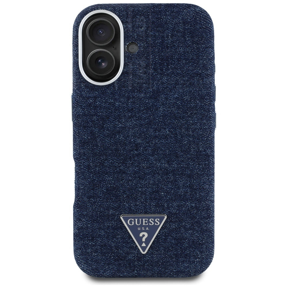 MagSafe cover til Apple iPhone 16, Guess, Denim Triangle Logo, Blå