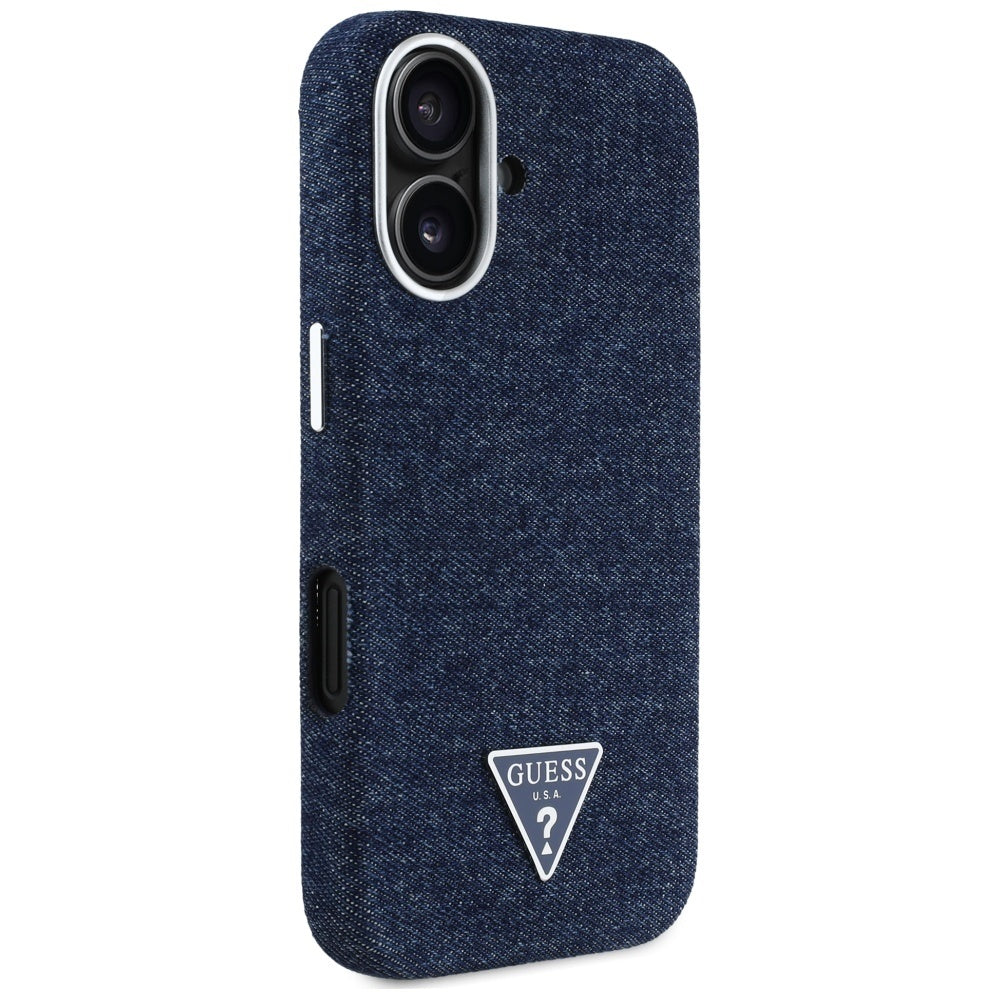 MagSafe cover til Apple iPhone 16, Guess, Denim Triangle Logo, Blå