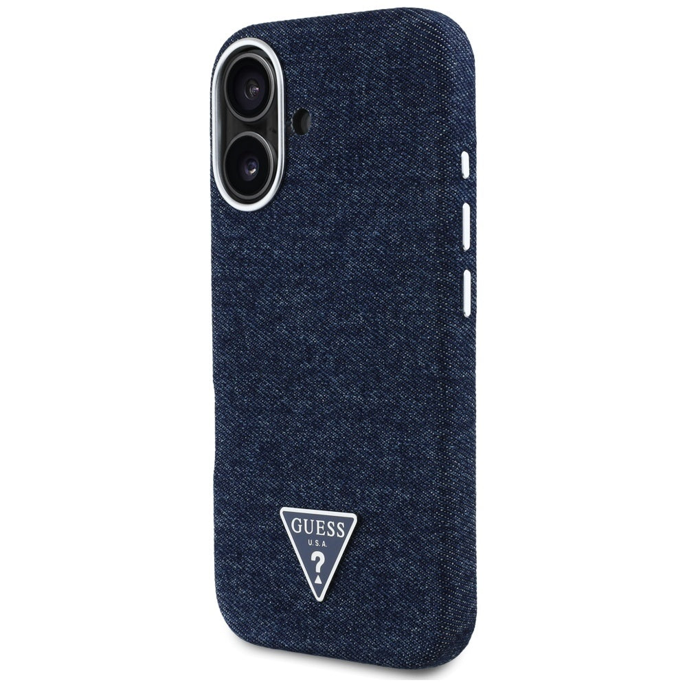 MagSafe cover til Apple iPhone 16, Guess, Denim Triangle Logo, Blå