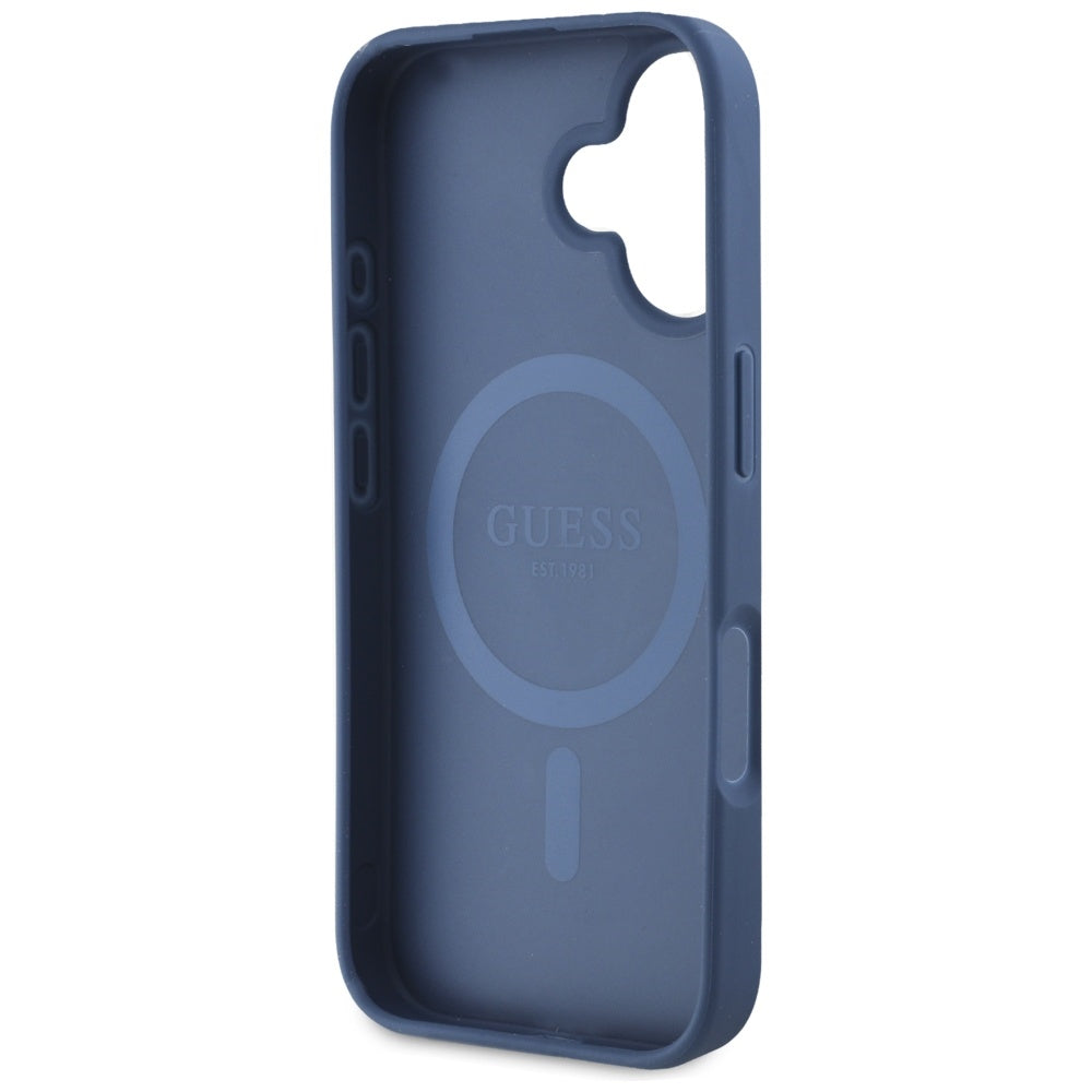 MagSafe cover til Apple iPhone 16, Guess, Grained Flowers, Blå