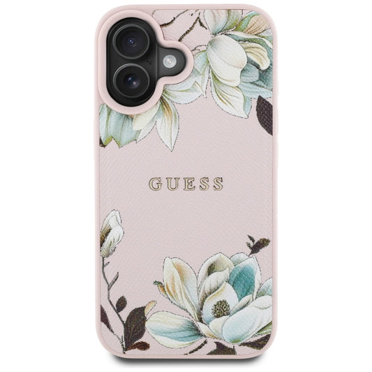 MagSafe cover til Apple iPhone 16, Guess, Grained Flowers, Pink