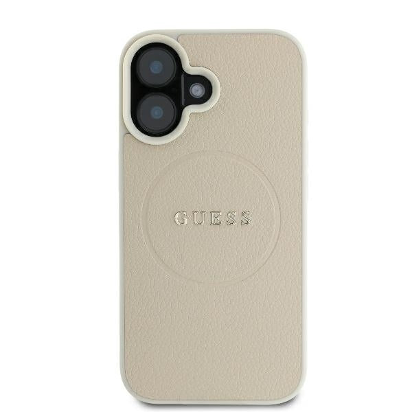 MagSafe cover til Apple iPhone 16, Guess, Grained Gold Ring, Beige