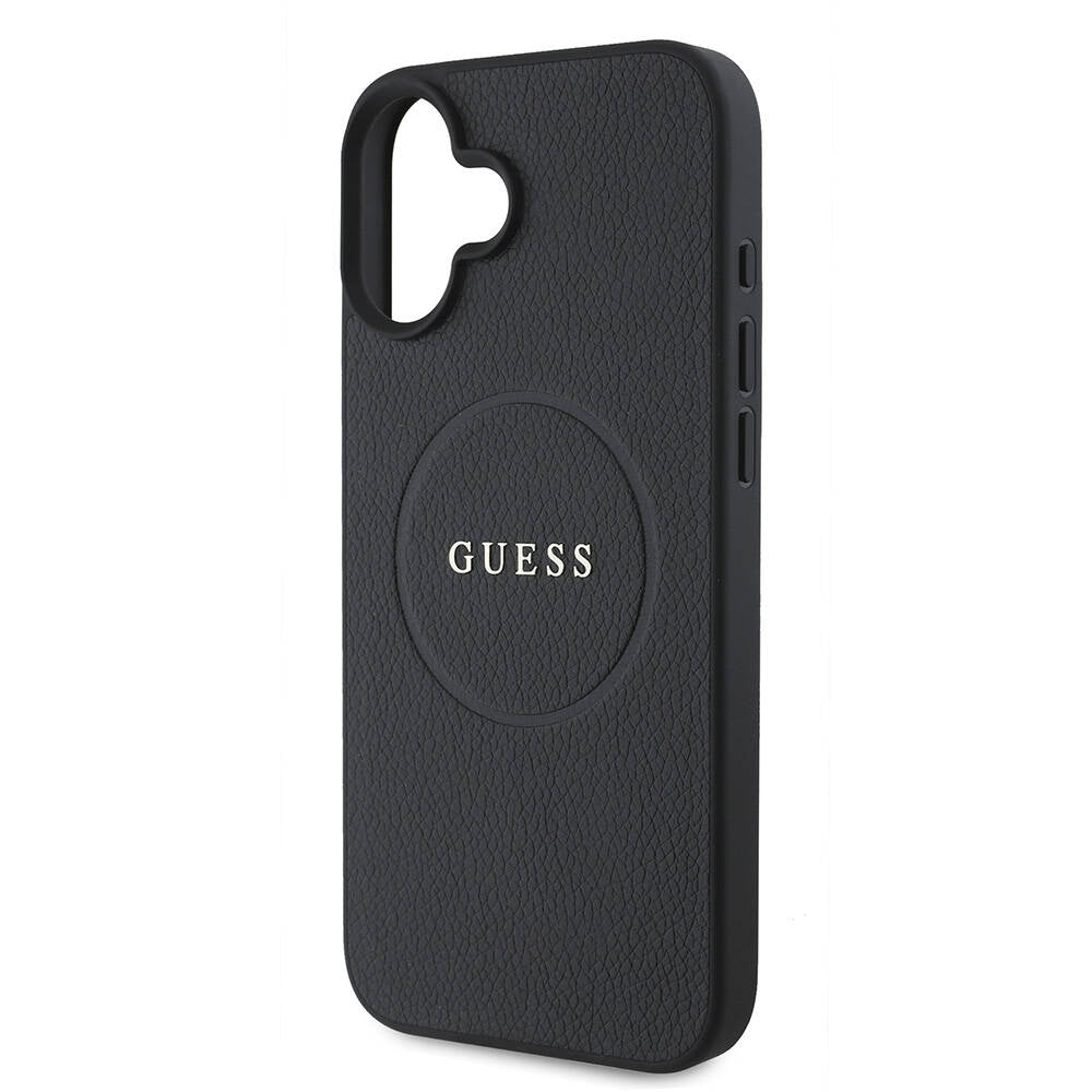 MagSafe cover til Apple iPhone 16, Guess, Grained Gold Ring, Sort