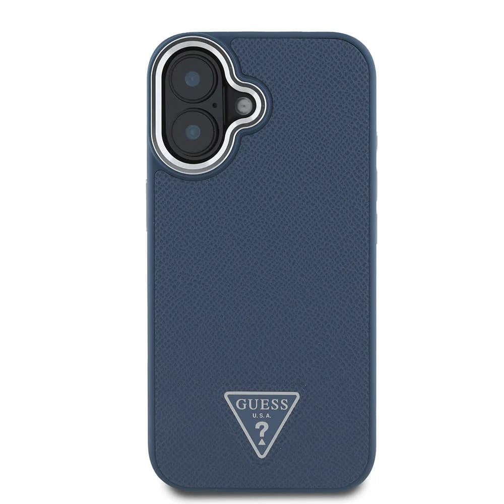 MagSafe cover til Apple iPhone 16, Guess, Grained Triangle Logo, Sort