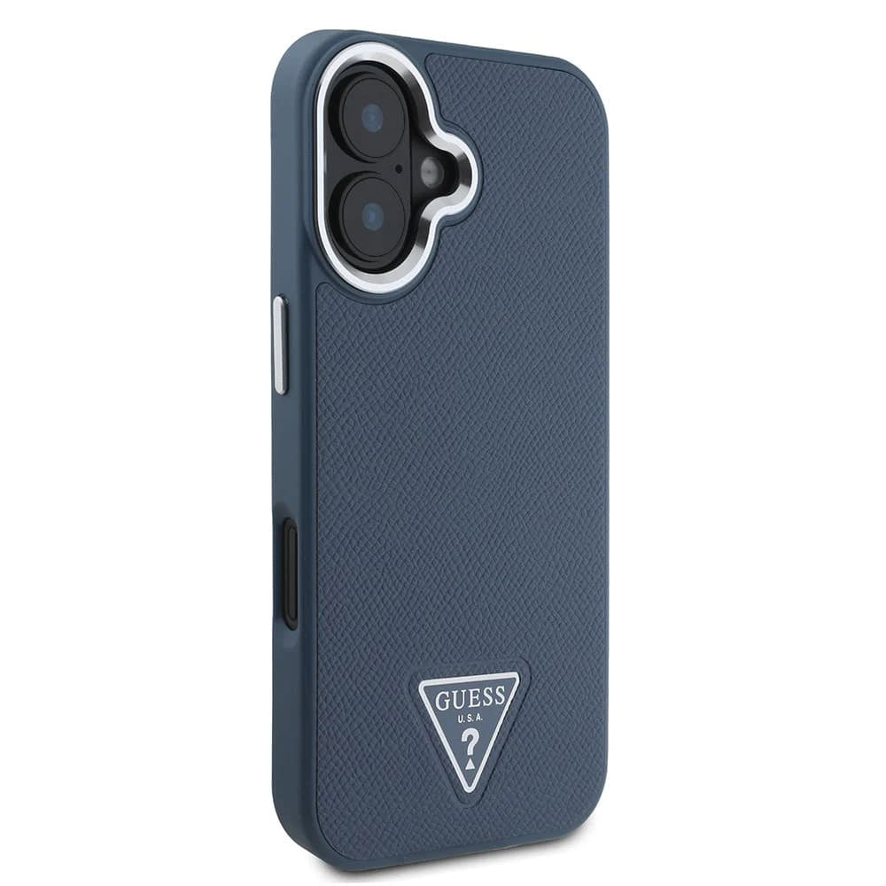 MagSafe cover til Apple iPhone 16, Guess, Grained Triangle Logo, Sort