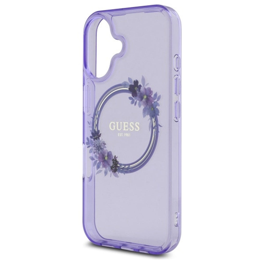 MagSafe cover til Apple iPhone 16, Guess, IML Flowers Wreath, Pink