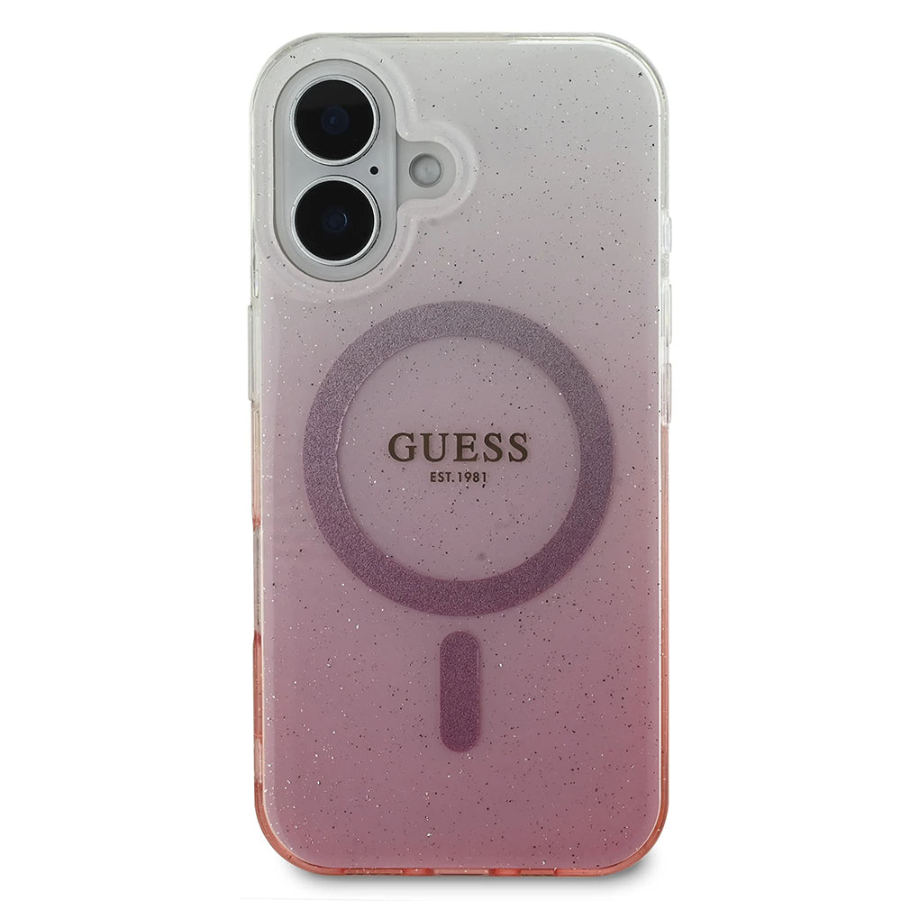 MagSafe cover til Apple iPhone 16, Guess, IML Glitter Gradient, Pink