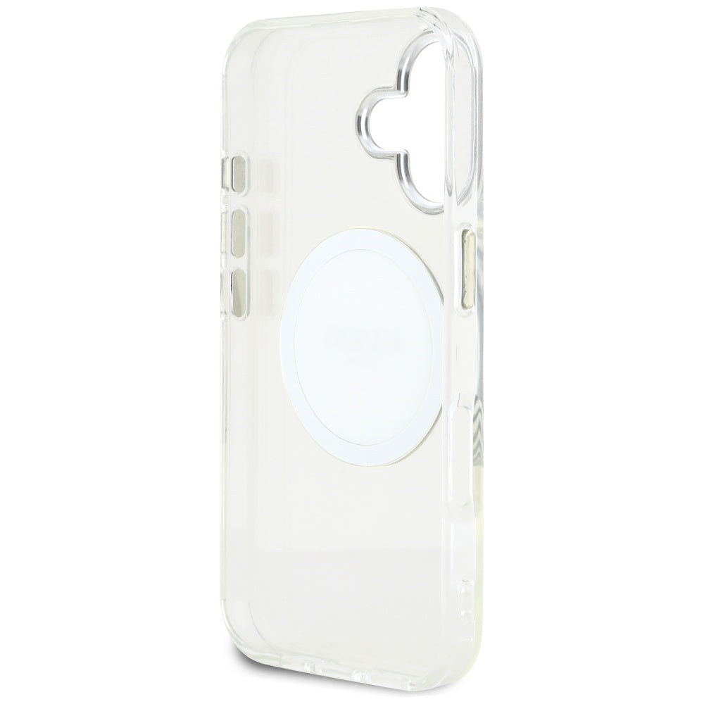 MagSafe cover til Apple iPhone 16, Guess, IML Metal Colored Circle, Hvid