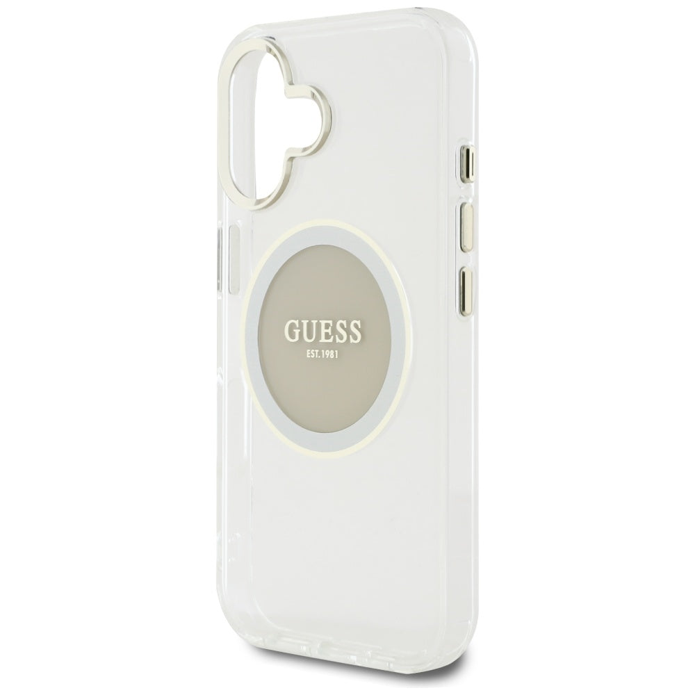 MagSafe cover til Apple iPhone 16, Guess, IML Metal Colored Circle, Grå