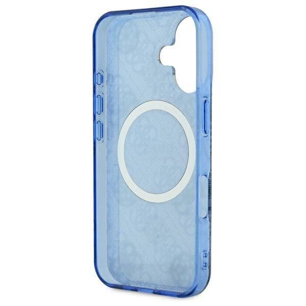 MagSafe cover til Apple iPhone 16, Guess, IML Peony On 4G Background, Blå