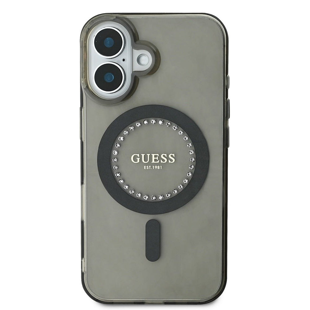 MagSafe cover til Apple iPhone 16, Guess, IML Rhinestone, Sort