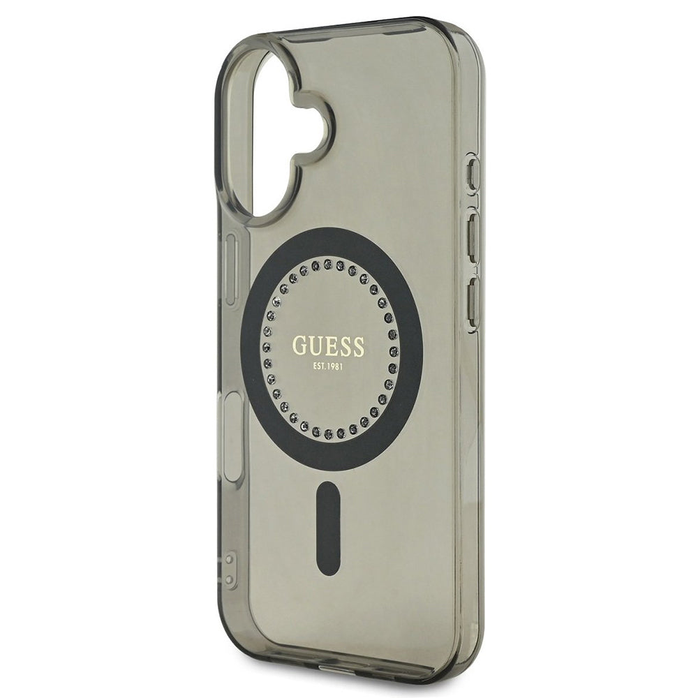 MagSafe cover til Apple iPhone 16, Guess, IML Rhinestone, Sort