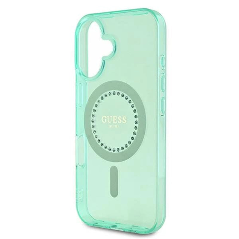 MagSafe cover til Apple iPhone 16, Guess, IML Rhinestone, Grøn