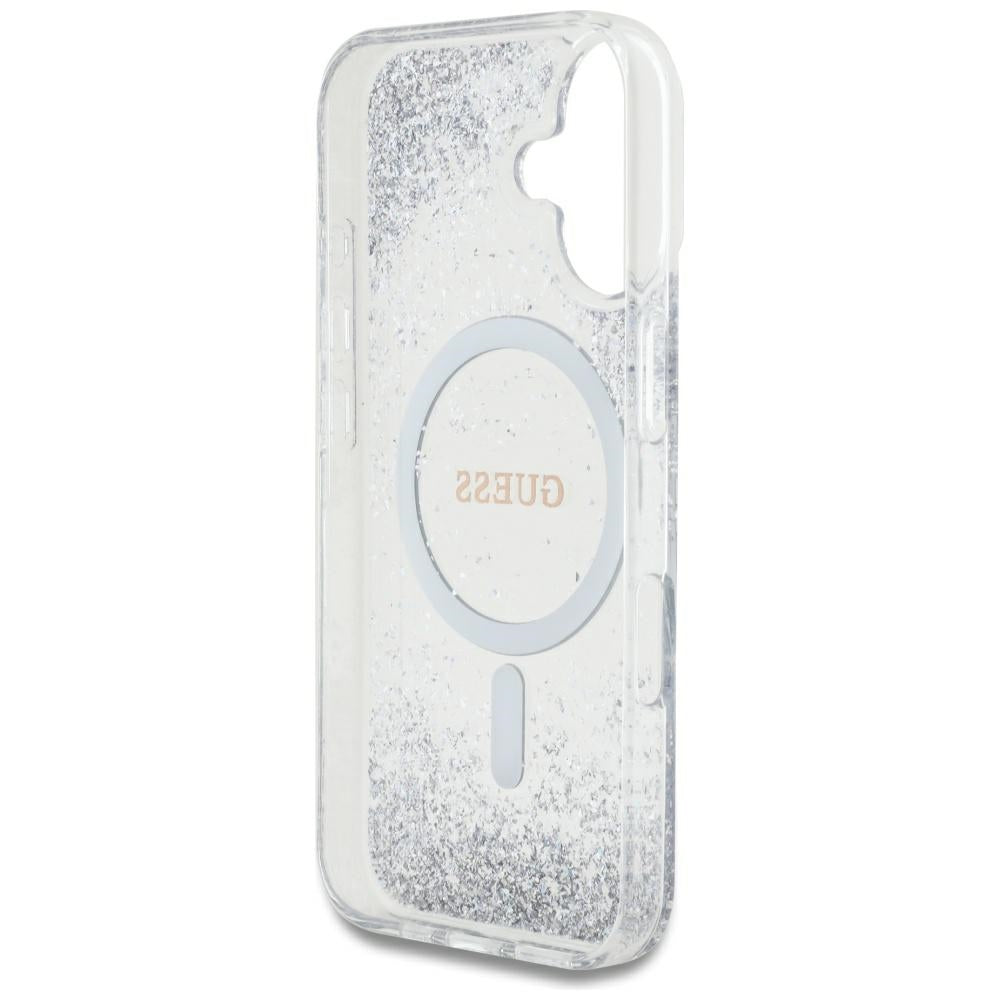 MagSafe cover til Apple iPhone 16, Guess, Resin Gradient Glitter, Sølvfarvet