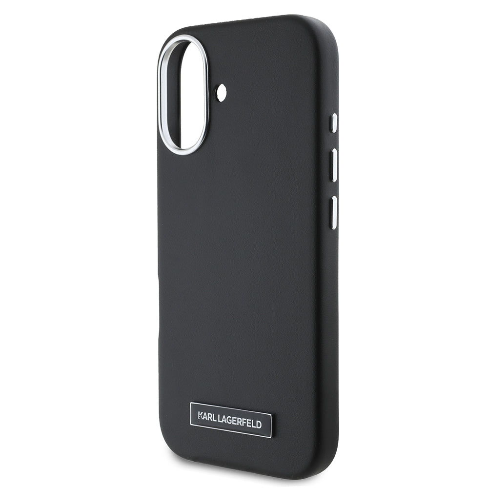 MagSafe cover til Apple iPhone 16, Karl Lagerfeld, FW Metal Plate, Sort