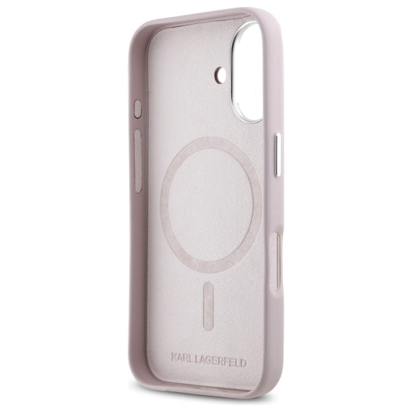 MagSafe Case for Apple iPhone 16, Karl Lagerfeld, FW Metal Plate, Pink