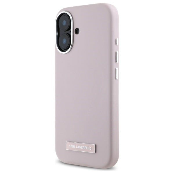 MagSafe Case for Apple iPhone 16, Karl Lagerfeld, FW Metal Plate, Pink