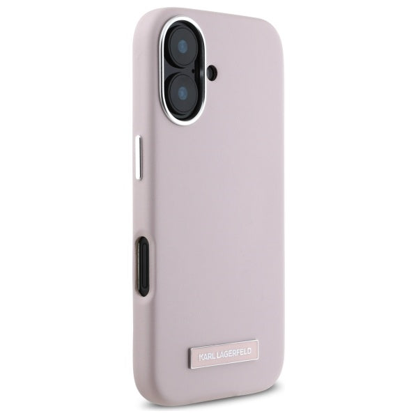 MagSafe Case for Apple iPhone 16, Karl Lagerfeld, FW Metal Plate, Pink