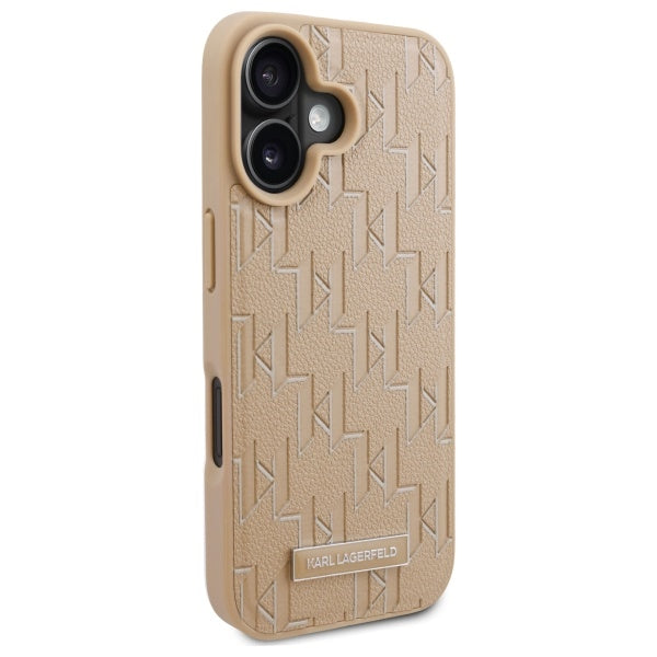 MagSafe Case for Apple iPhone 16, Karl Lagerfeld, Hot Stamp, Beige