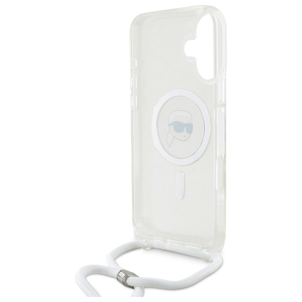MagSafe cover til Apple iPhone 16, Karl Lagerfeld, IML Crossbody Karl's Head, Transparent