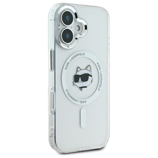 MagSafe cover til Apple iPhone 16, Karl Lagerfeld, IML Metal Choupette's Head, Hvid