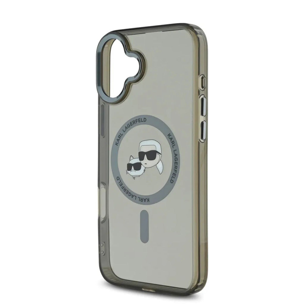 MagSafe cover til Apple iPhone 16, Karl Lagerfeld, IML Metal Karl & Choupette's Heads, Sort