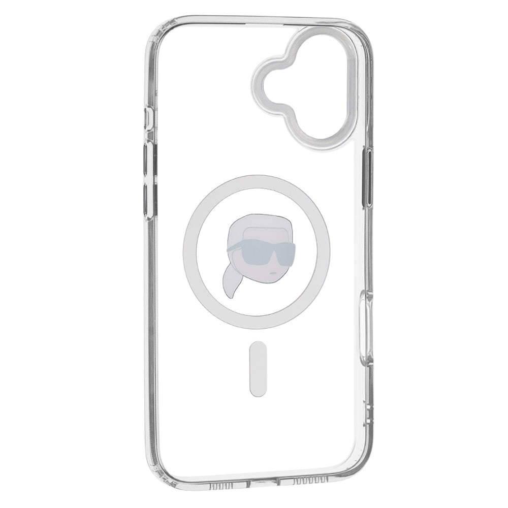 MagSafe cover til Apple iPhone 16, Karl Lagerfeld, IML Metal Karl's Head, Hvid