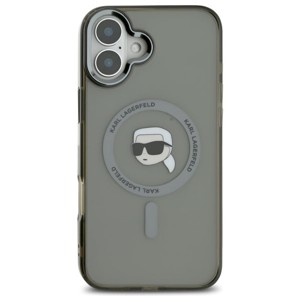 MagSafe cover til Apple iPhone 16, Karl Lagerfeld, IML Metal Karl's Head, Sort