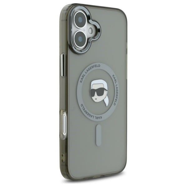 MagSafe cover til Apple iPhone 16, Karl Lagerfeld, IML Metal Karl's Head, Sort