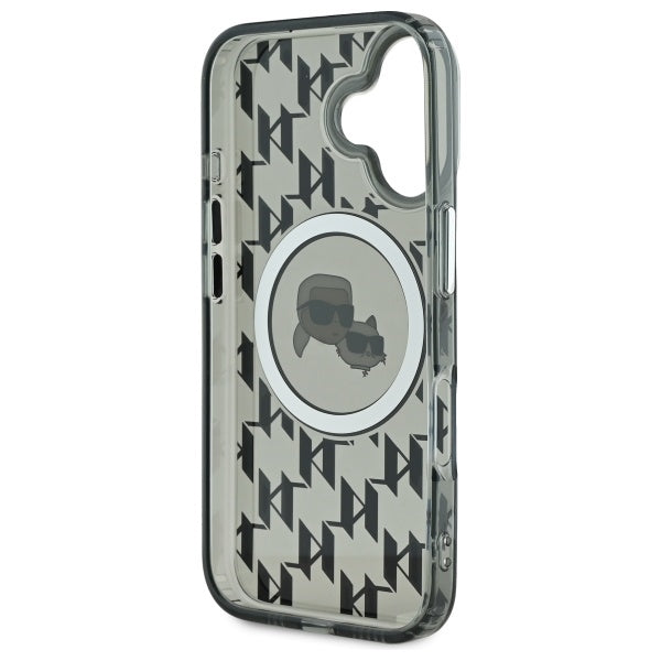 MagSafe cover til Apple iPhone 16, Karl Lagerfeld, IML Monogram Karl & Choupette's Heads, Sort