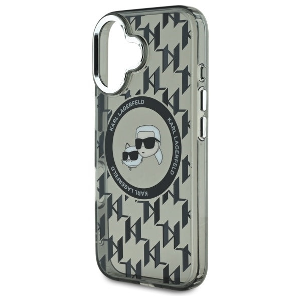 MagSafe cover til Apple iPhone 16, Karl Lagerfeld, IML Monogram Karl & Choupette's Heads, Sort
