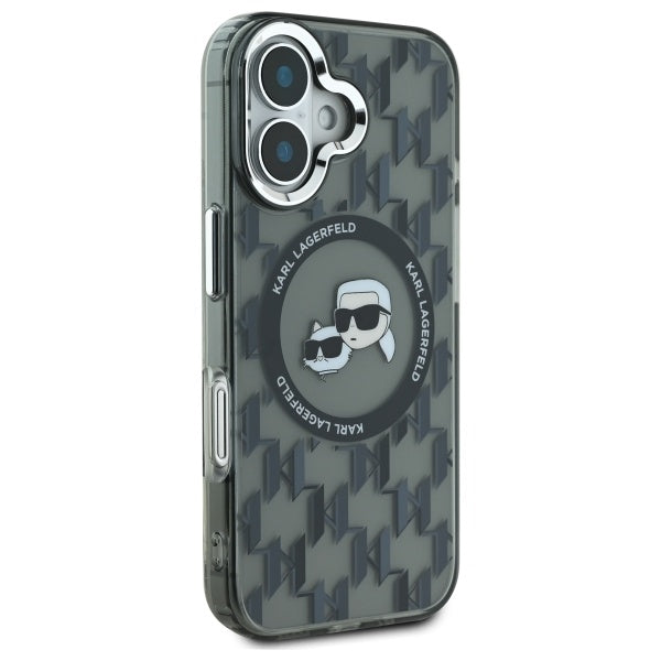 MagSafe cover til Apple iPhone 16, Karl Lagerfeld, IML Monogram Karl & Choupette's Heads, Sort