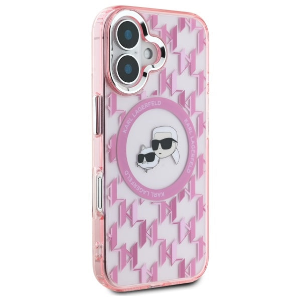 MagSafe cover til Apple iPhone 16, Karl Lagerfeld, IML Monogram Karl & Choupette's Heads, Pink
