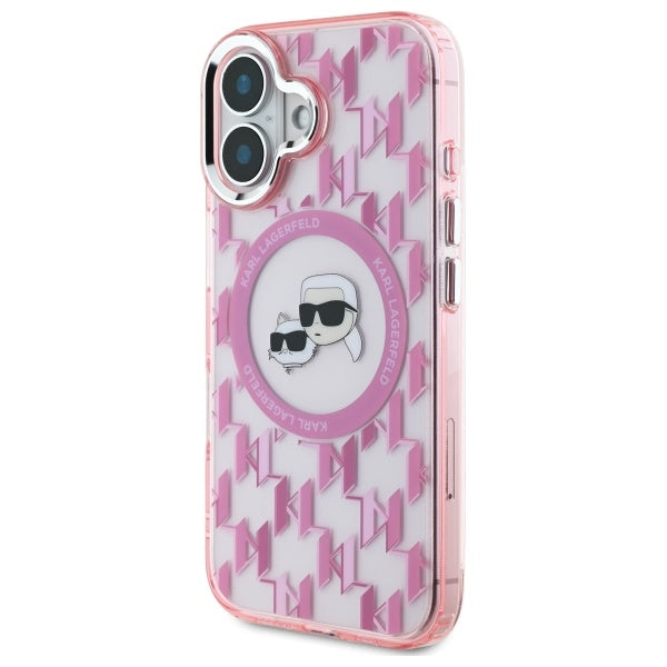 MagSafe cover til Apple iPhone 16, Karl Lagerfeld, IML Monogram Karl & Choupette's Heads, Pink