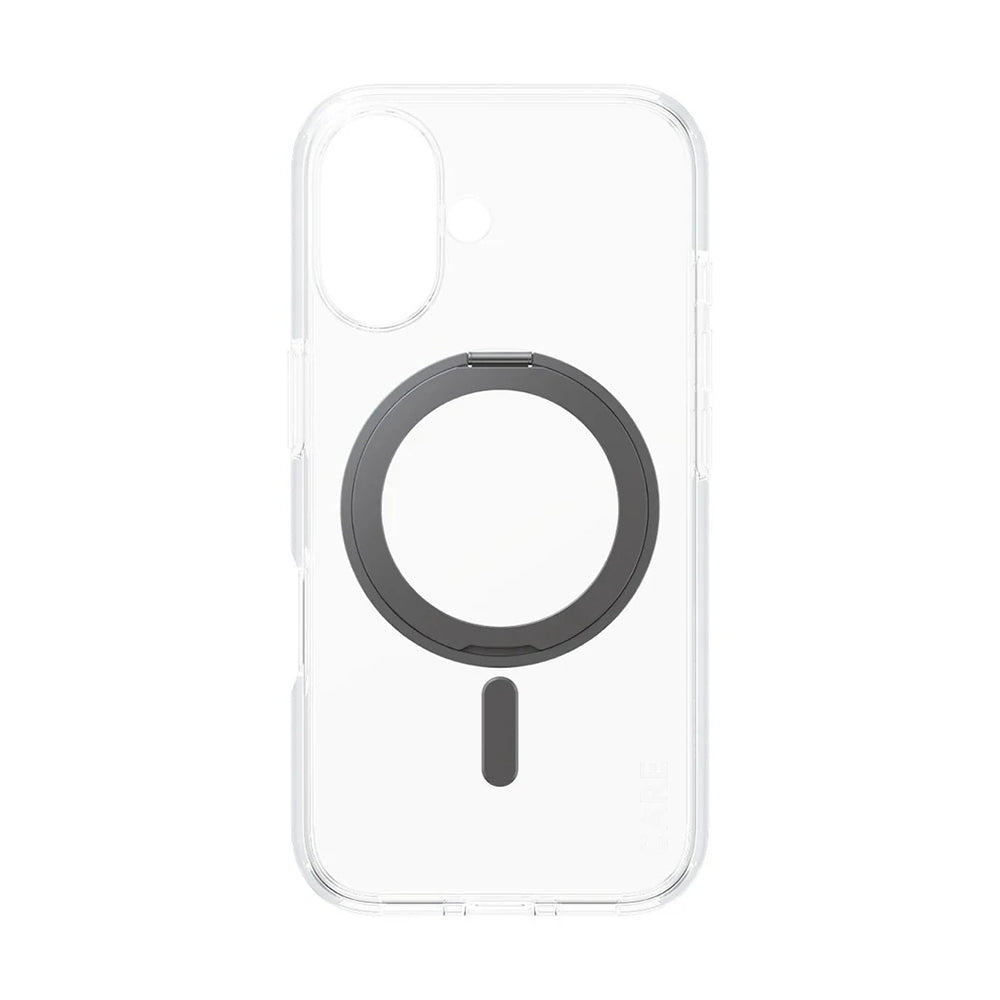 MagSafe cover til Apple iPhone 16, PanzerGlass, Care Feature Kickstand, Sort Transparent