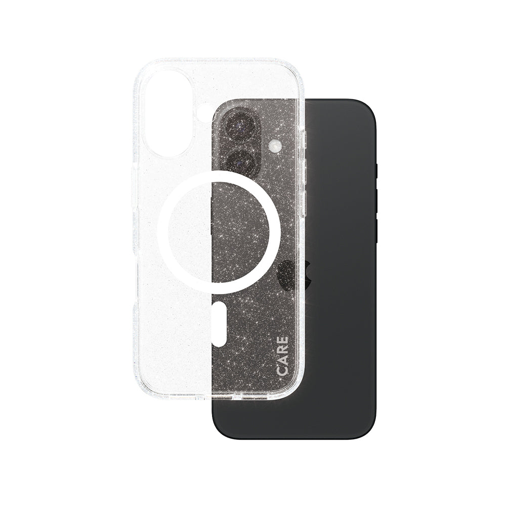 MagSafe cover til Apple iPhone 16, PanzerGlass, Care Urban Combat Star Lit, Transparent Hvid
