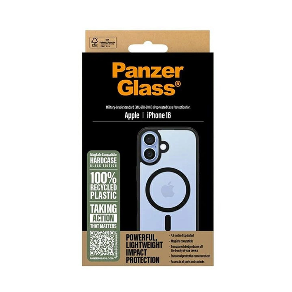MagSafe cover til Apple iPhone 16, PanzerGlass, Frame, Sort Transparent