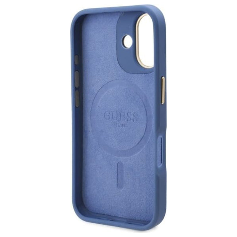 MagSafe cover til Apple iPhone 16 Plus, Guess, 4G Logo Plate, Blå